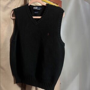 Polo by Ralph Lauren Black V-Neck Knit Sweater Vest